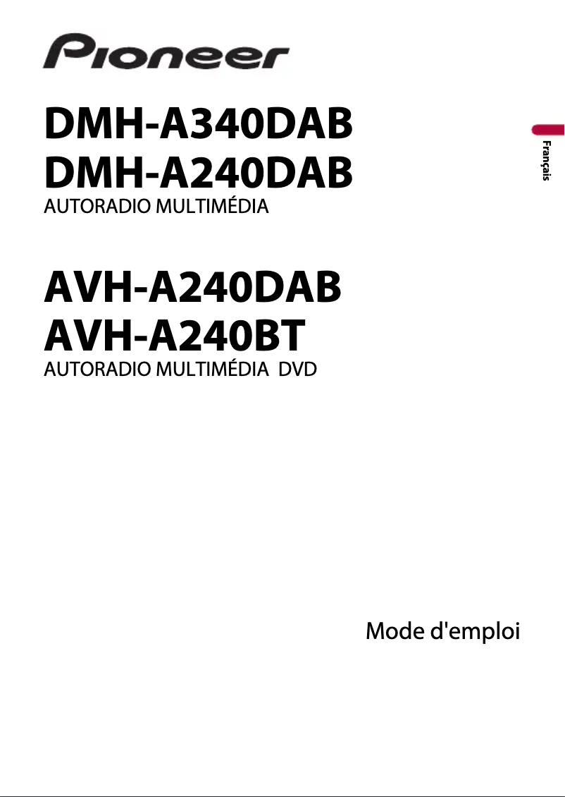 Image de la première page du manuel de l'appareil AVH-A240DAB
