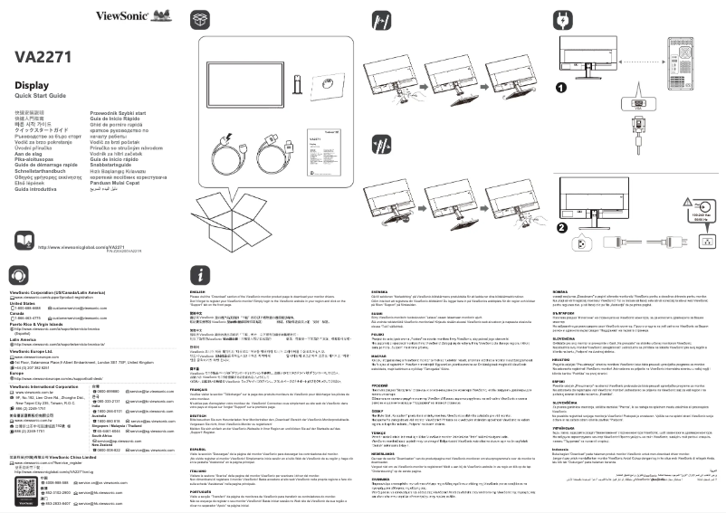 Page 1 de la notice Guide de démarrage rapide Viewsonic VA2271