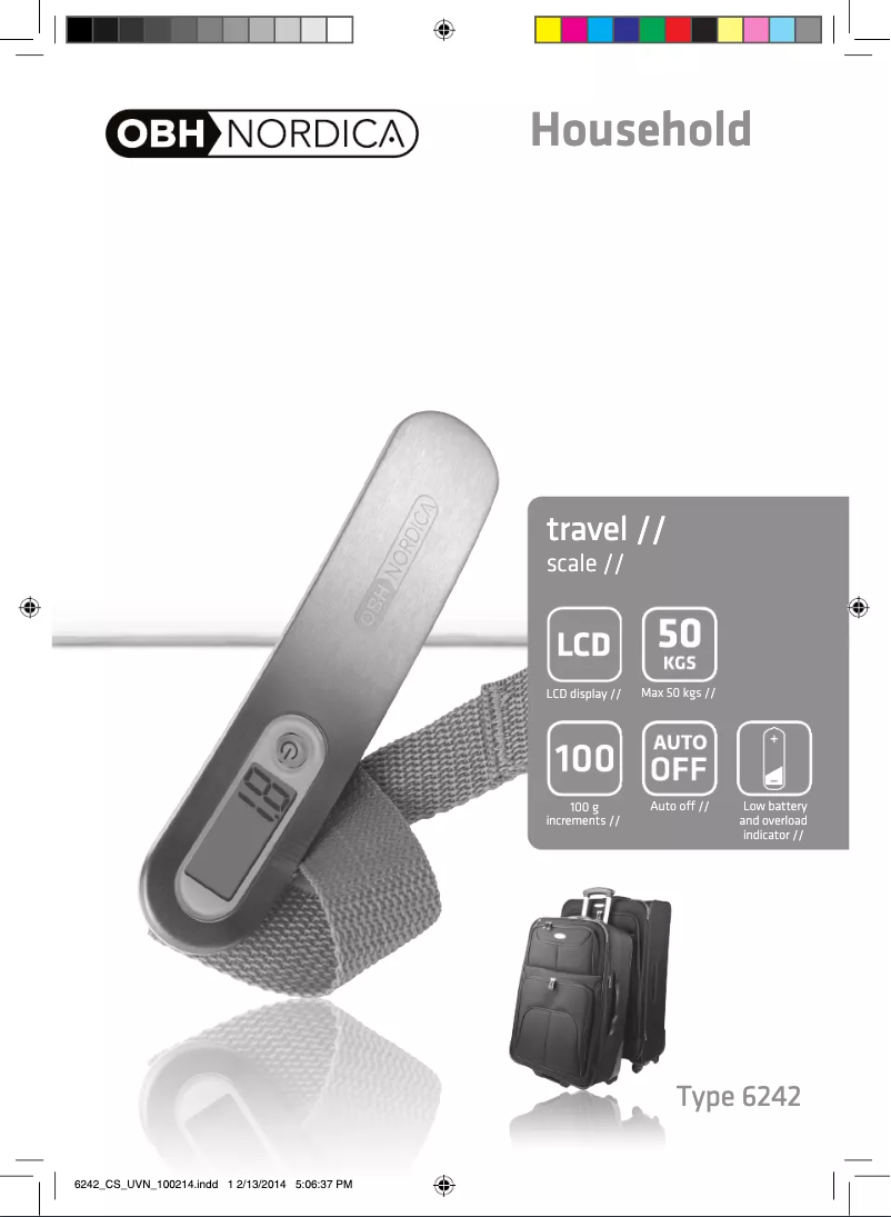 Page n°1 - Manuel utilisateur OBH Nordica Travel 6242