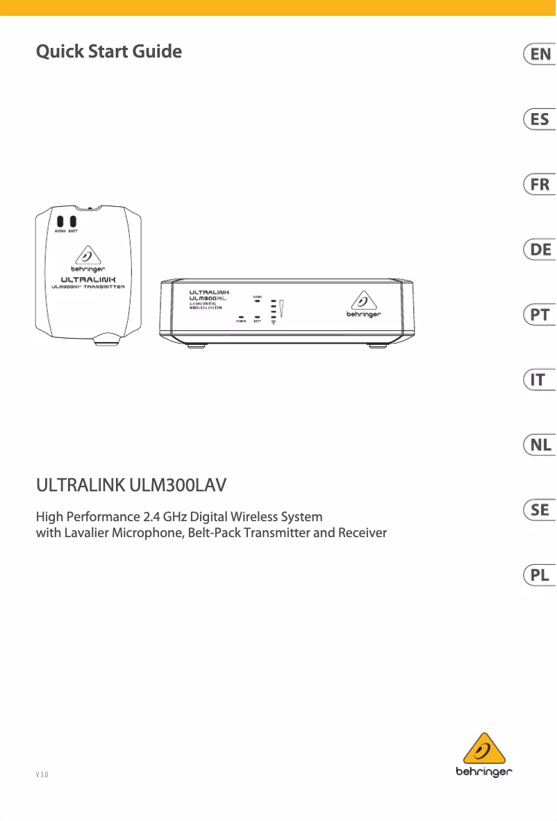 Image de la première page du manuel de l'appareil Ultralink ULM300LAV