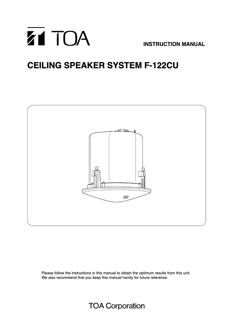 Page 1 de la notice Manuel utilisateur TOA F-122CU