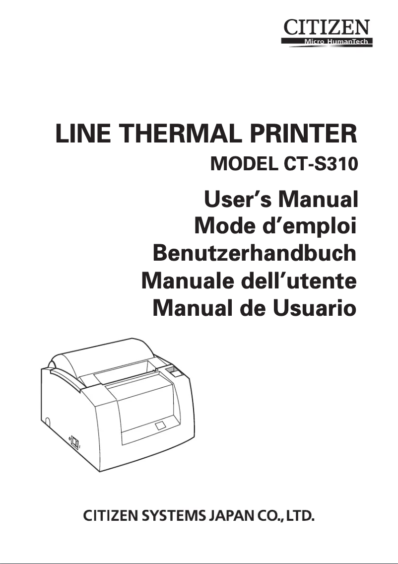 Image de la première page du manuel de l'appareil CT-S310