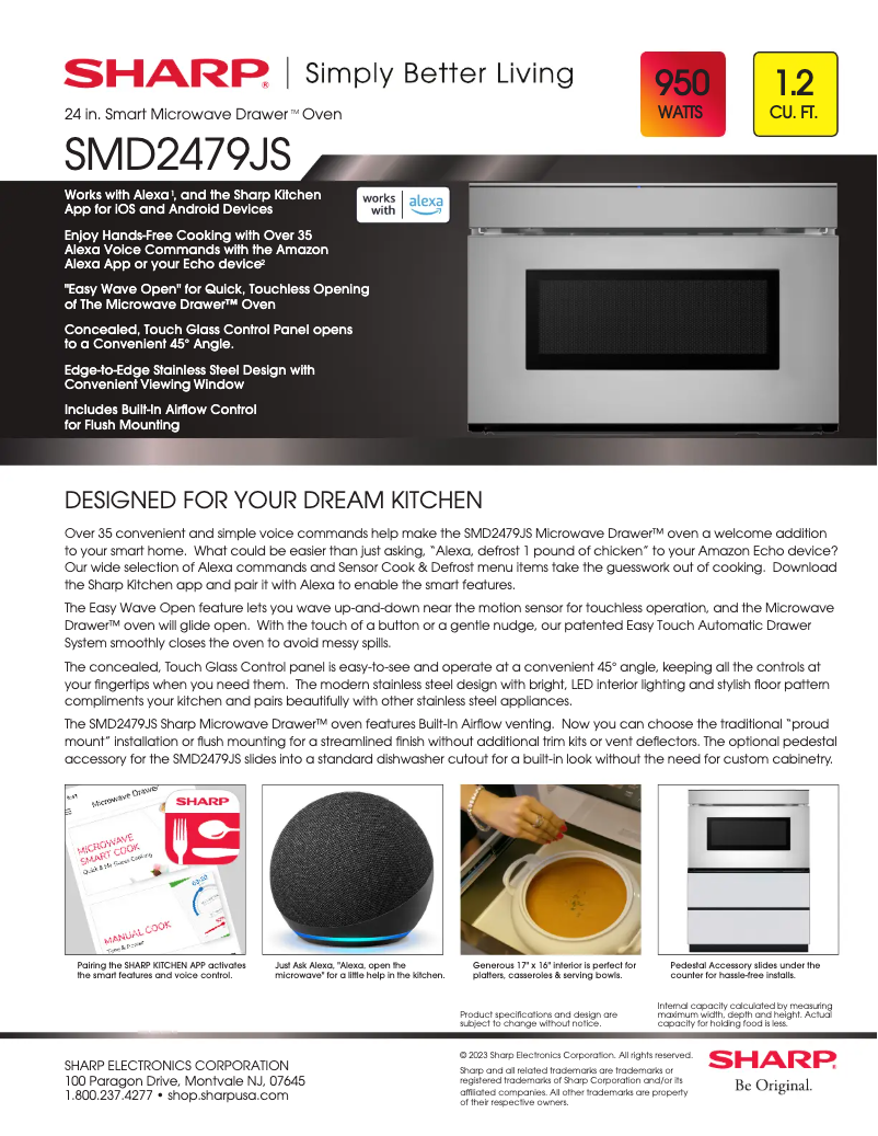 Page 1 de la notice Fiche technique Sharp SMD2479JS