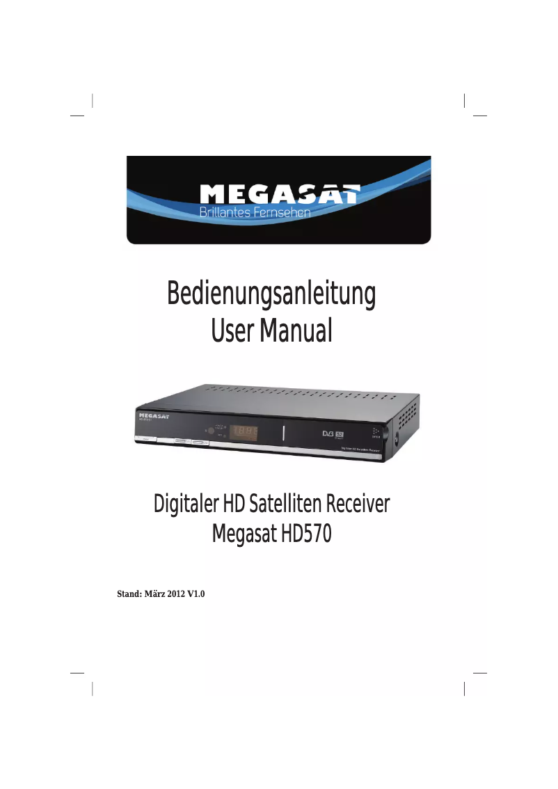 Page 1 de la notice Manuel utilisateur Megasat HD570