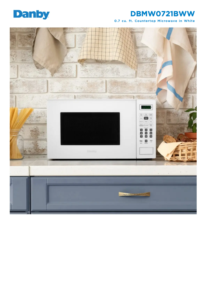 Page 1 de la notice Fiche technique Danby DBMW0721BWW