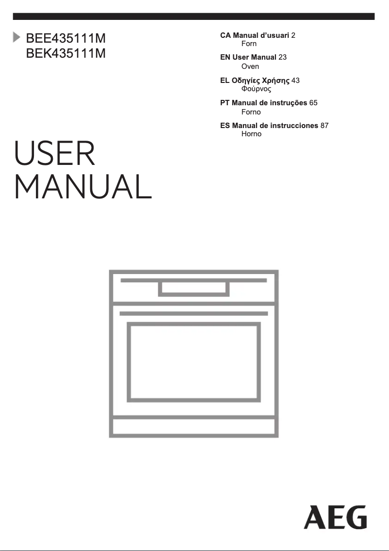 Page 1 de la notice Manuel utilisateur AEG BEE435111M