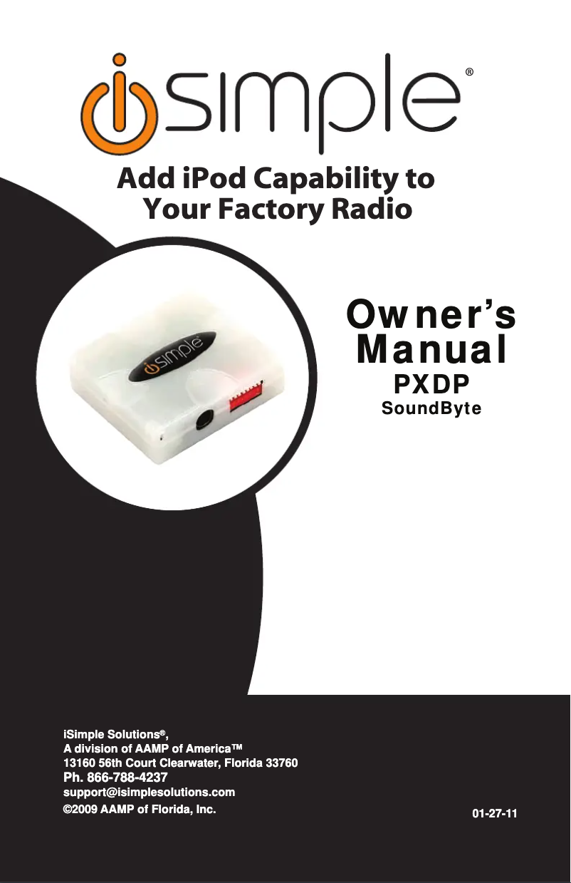 Page 1 de la notice Manuel utilisateur iSimple PXDP