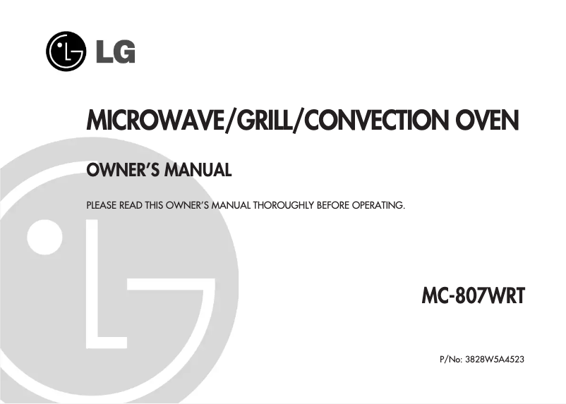 Page 1 de la notice Manuel utilisateur LG MC-807WRT