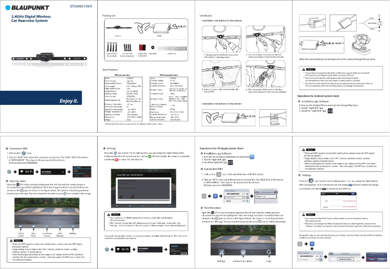 Página 1 del manual Manual de usuario Blaupunkt BPDW8913WR