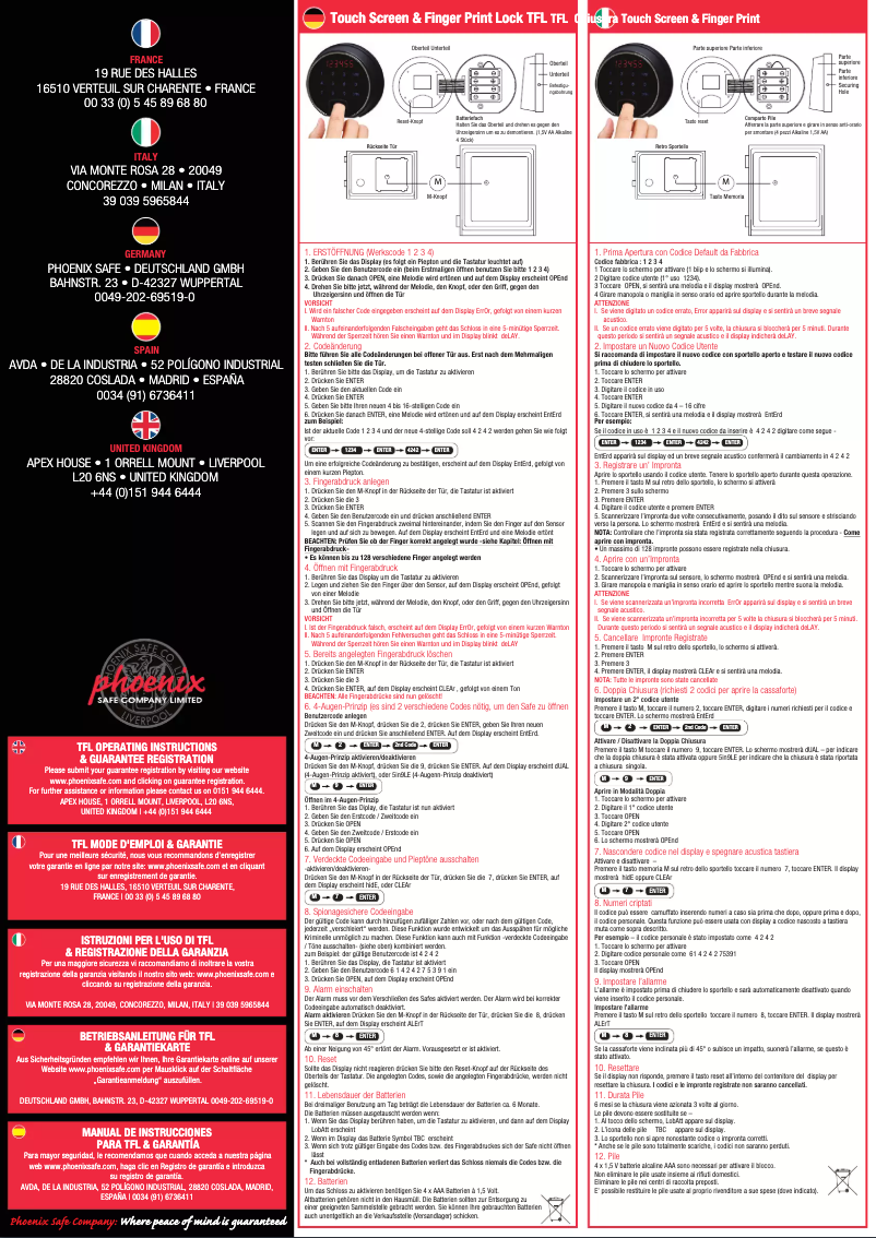 Imagen de la primera página del manual del dispositivo Fire File FS2252F