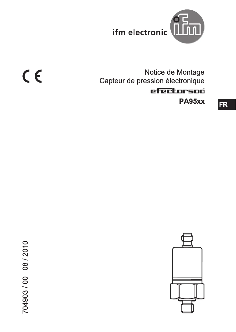 Page 1 de la notice Manuel utilisateur IFM PA9522