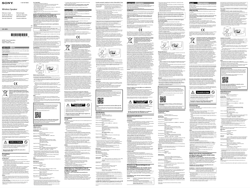 Page 1 de la notice Manuel utilisateur Sony SRS-XB13