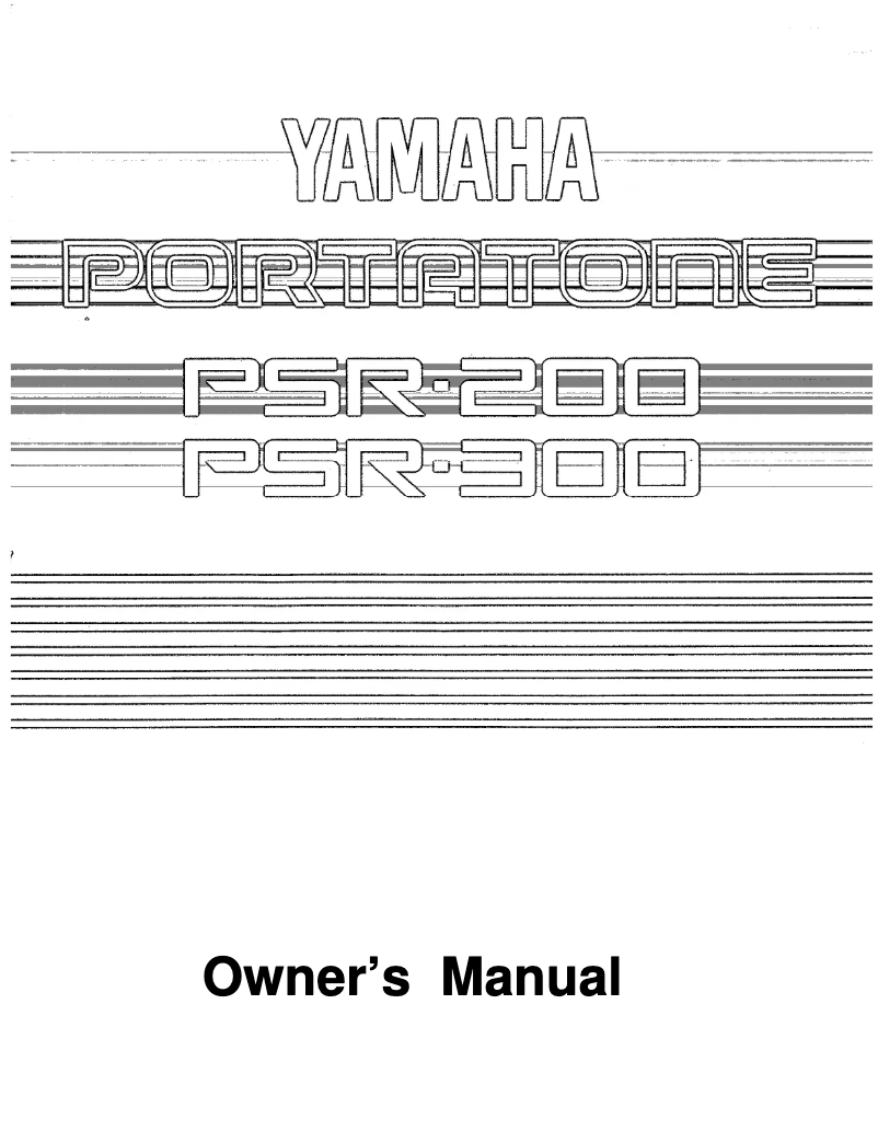 Page n°1 - Manuel utilisateur Yamaha Portatone PSR-200