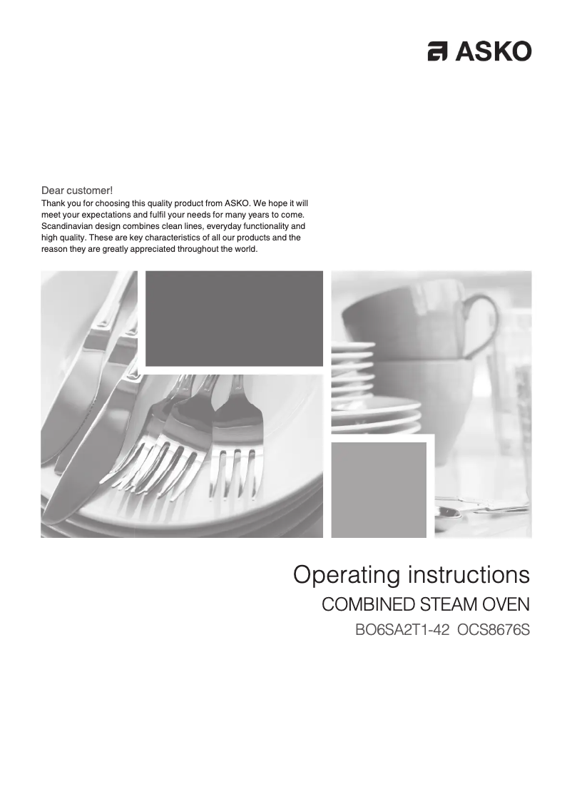 Page 1 de la notice Manuel utilisateur Asko OCS8693S
