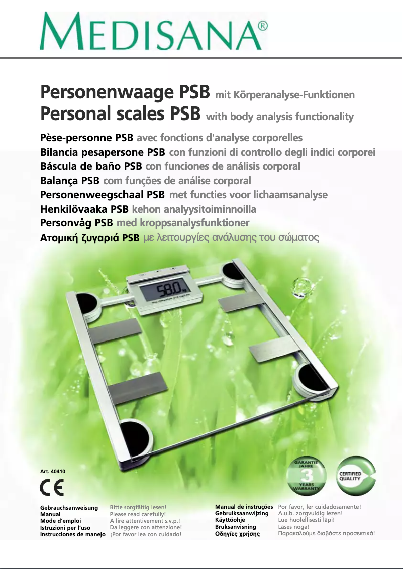 Image de la première page du manuel de l'appareil PSB