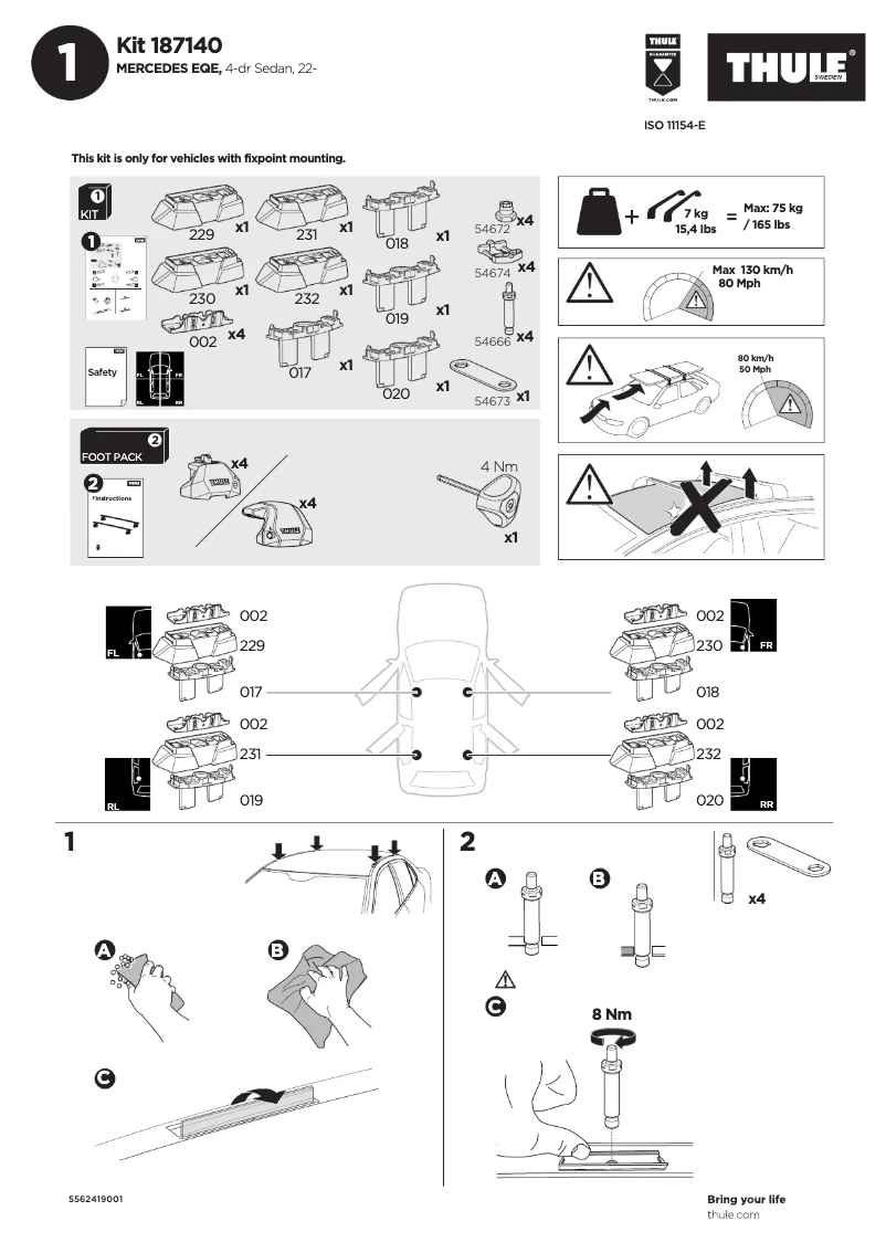 Página 1 del manual Manual de usuario Thule Kit 187140
