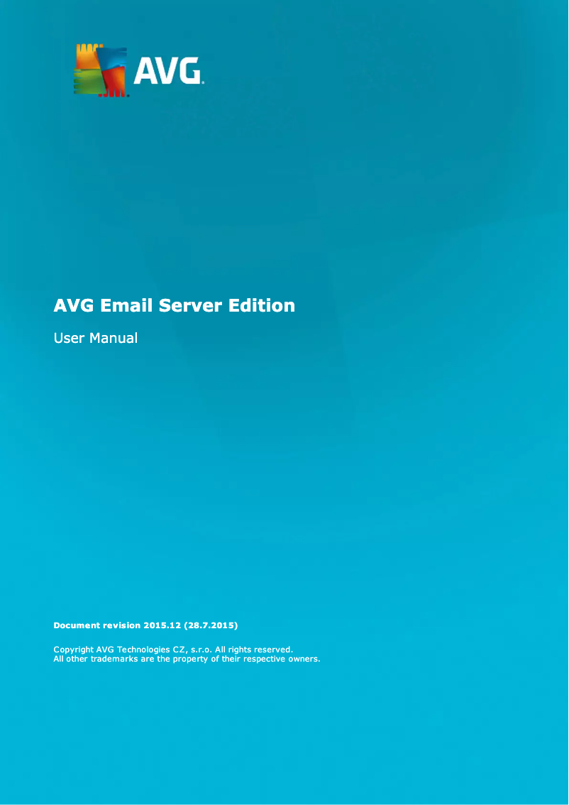 Page 1 de la notice Manuel utilisateur AVG Email Server Edition (2016)