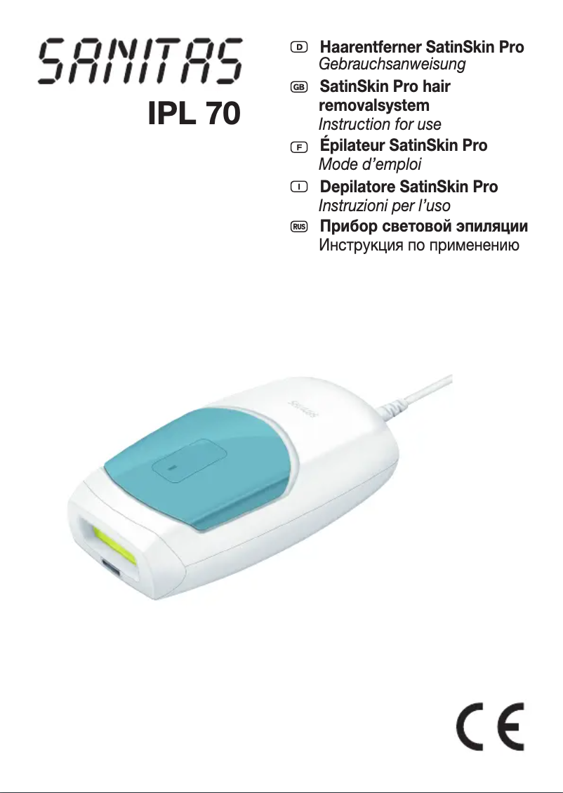 Page 1 de la notice Manuel utilisateur Sanitas IPL 70