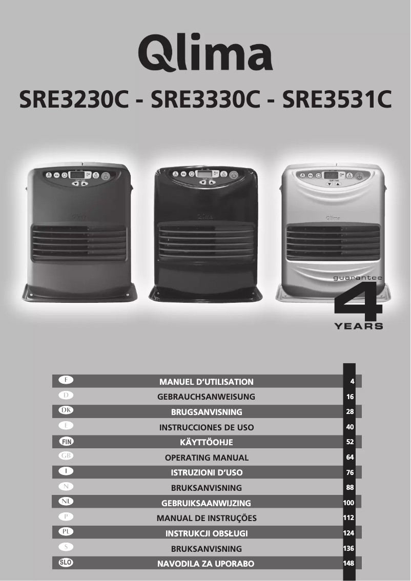 Page n°1 - Manuel utilisateur Qlima SRE3230C
