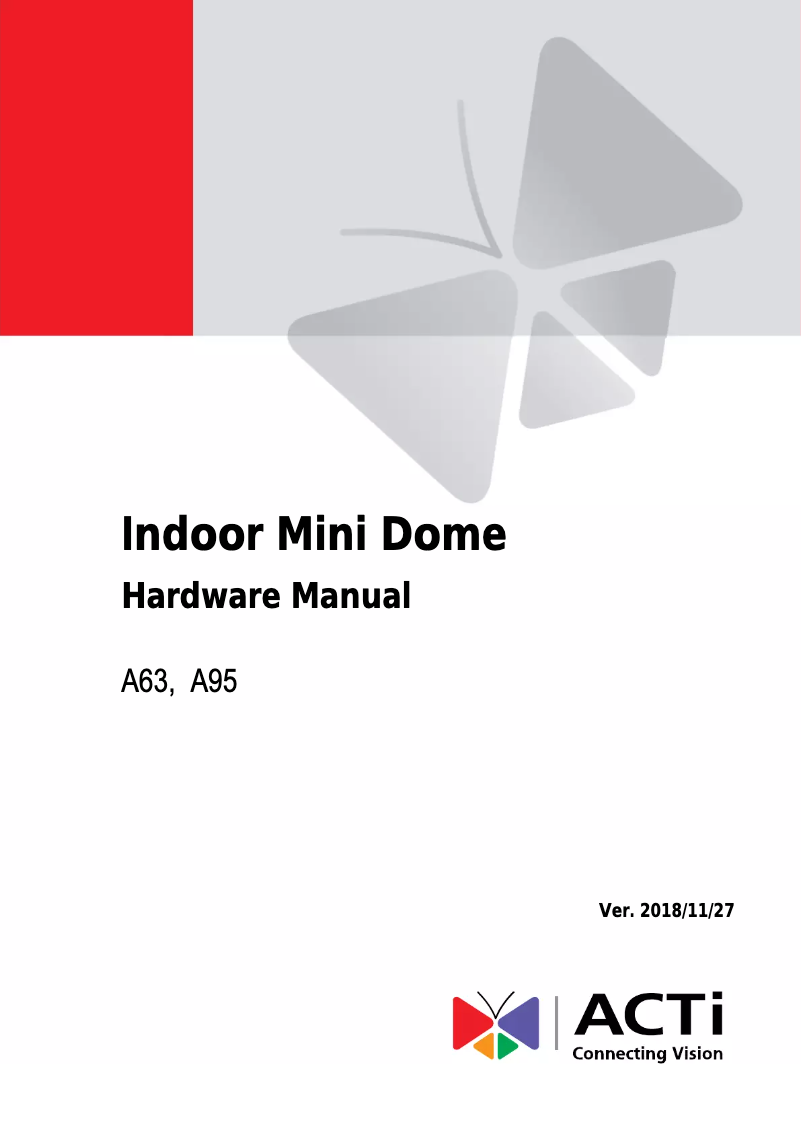 Page 1 de la notice Manuel utilisateur ACTi A63