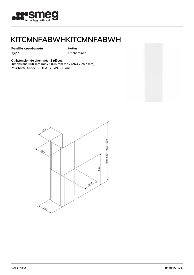 Page n°1 - Manuel utilisateur Smeg KITCMNFABWH