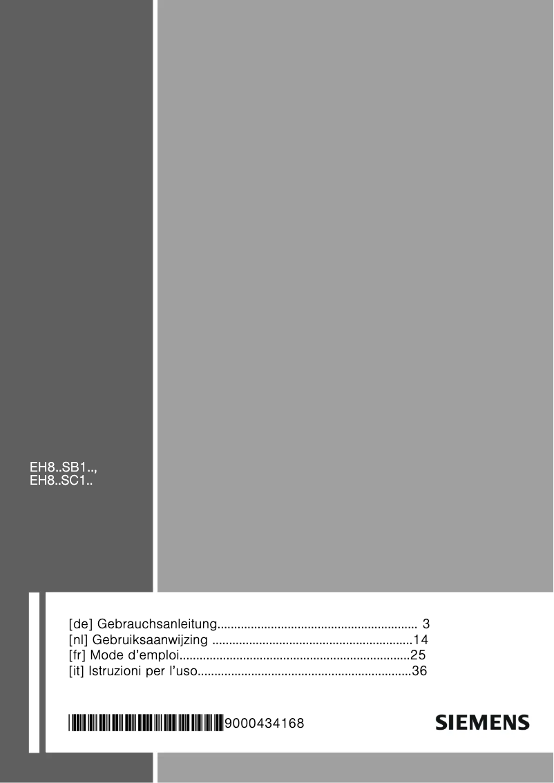 Page 1 de la notice Manuel utilisateur Siemens EH801SB11