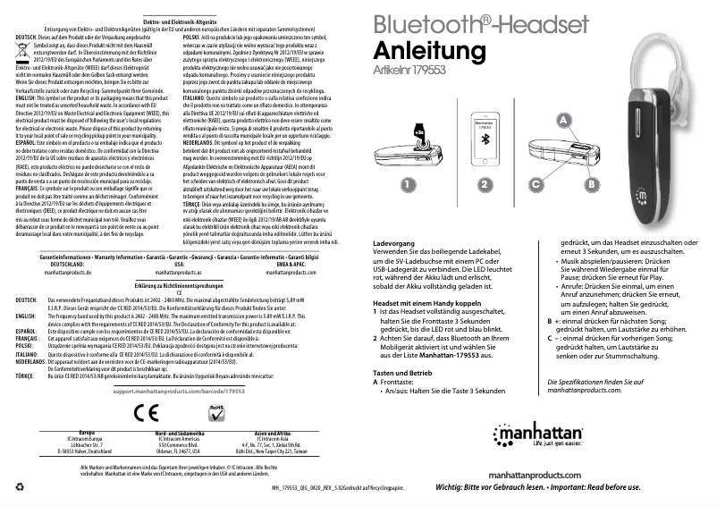 Page n°1 - Manuel utilisateur Manhattan 179553