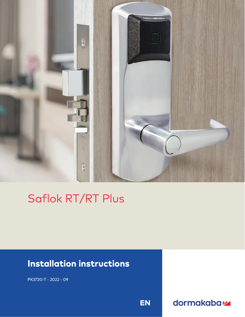 Image de la première page du manuel de l'appareil Saflok RT Plus