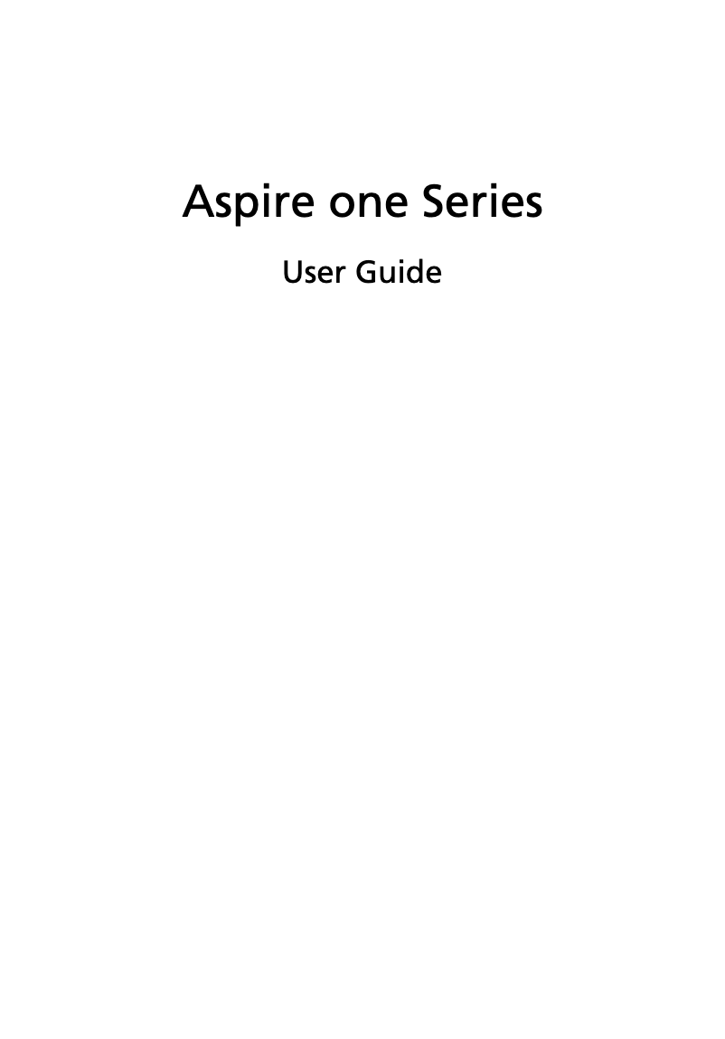 Page n°1 - Manuel utilisateur Acer Aspire One AO725-C7Xbb