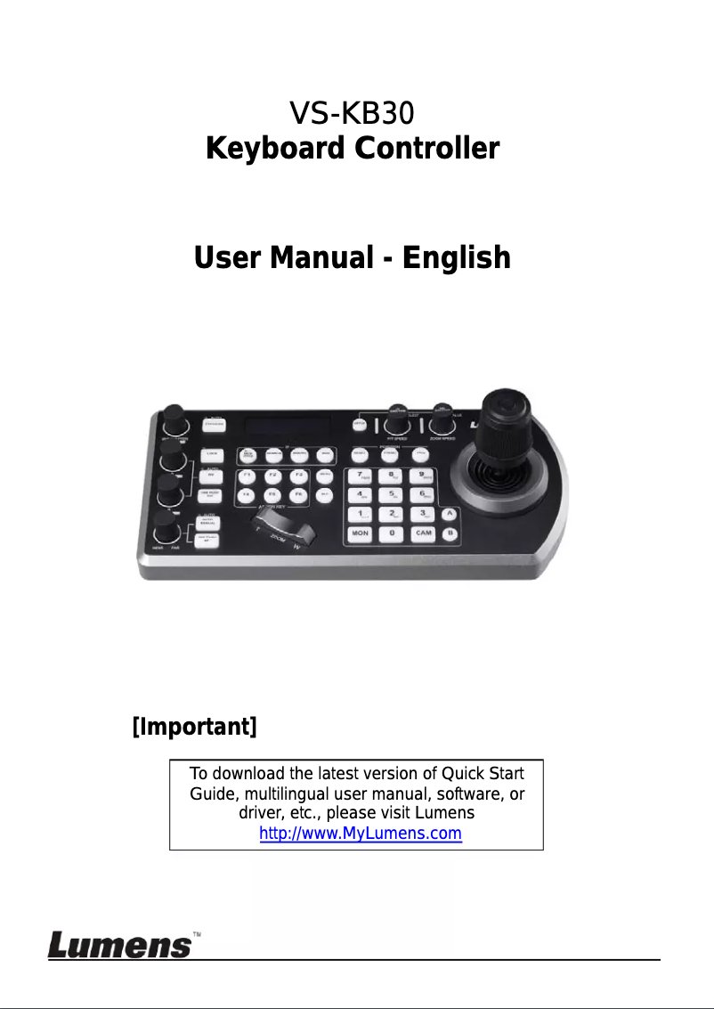 Image de la première page du manuel de l'appareil VS-KB30