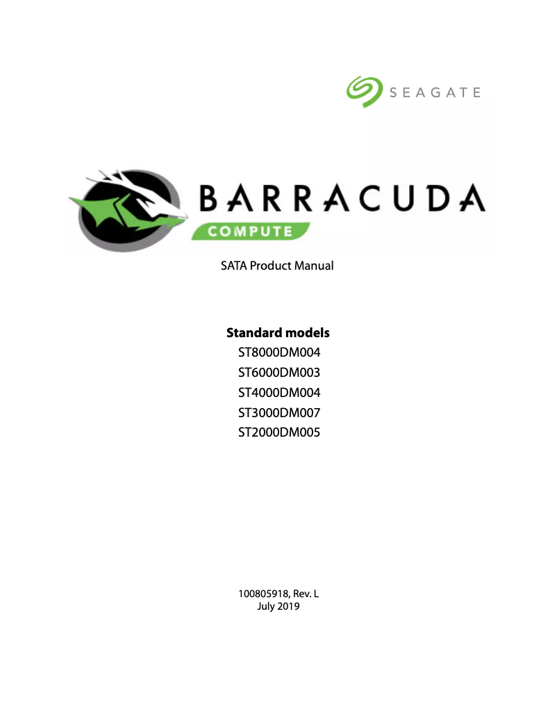 Página 1 del manual Manual de usuario Seagate BarraCuda ST6000DM003
