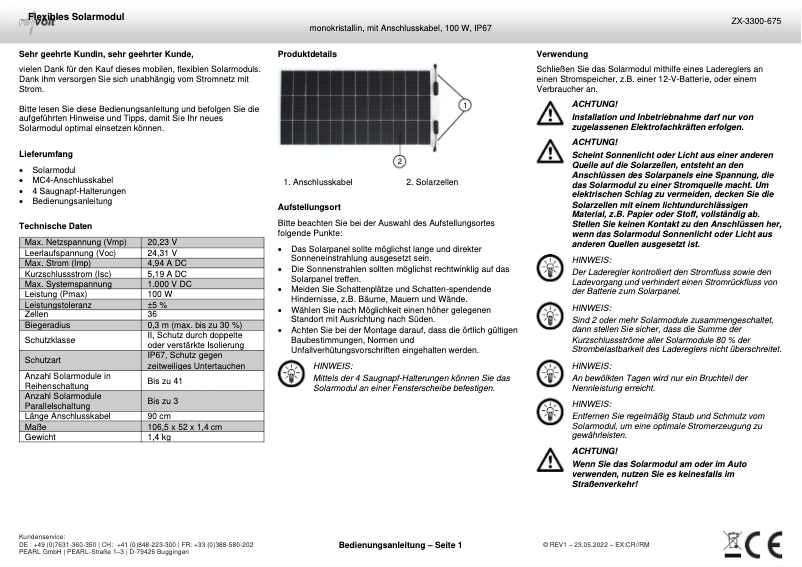 Imagen de la primera página del manual del dispositivo ZX-3300-675