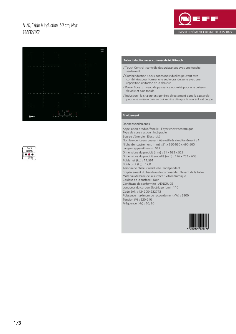 Image de la première page du manuel de l'appareil T46FD53X2