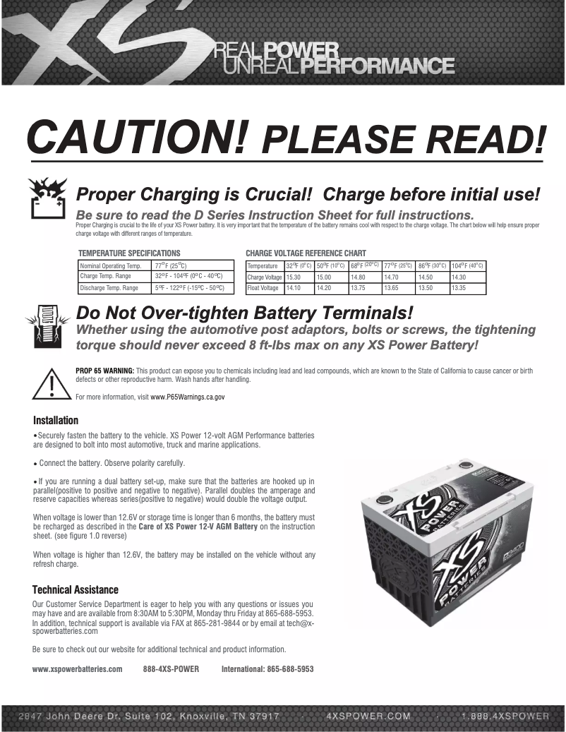 Page 1 de la notice Manuel utilisateur XS Power D4700