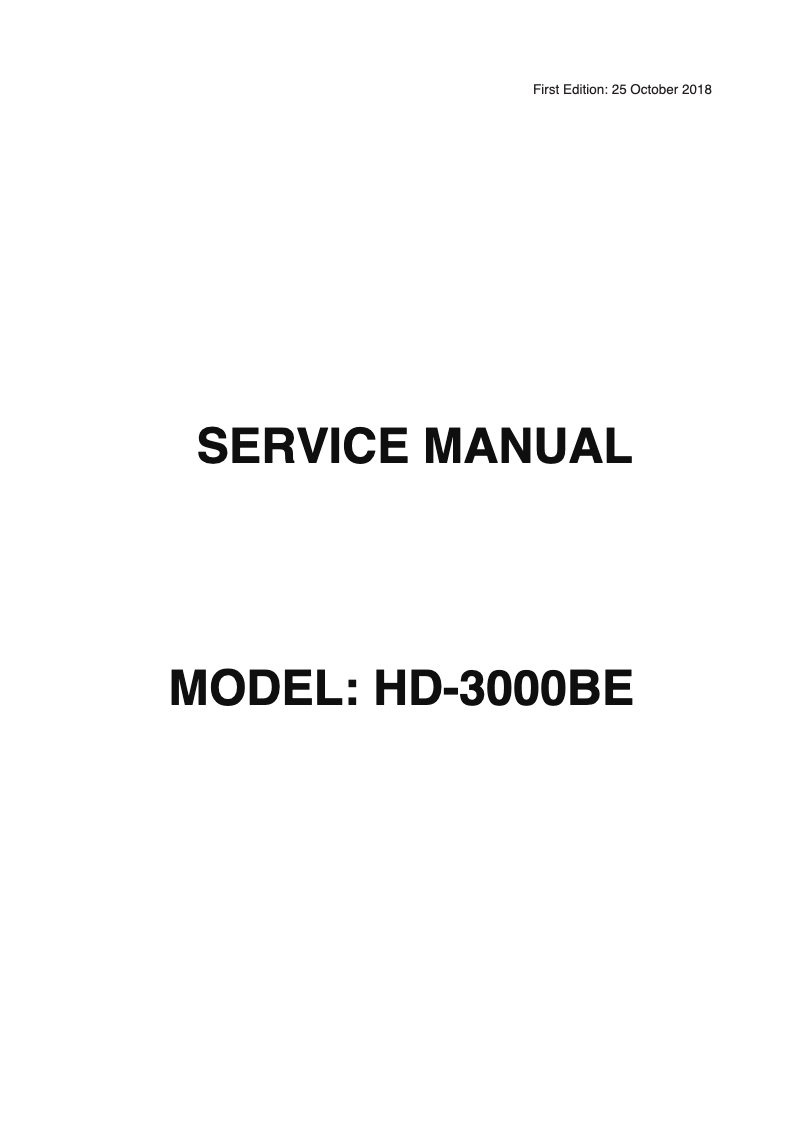Image de la première page du manuel de l'appareil HD-3000 Black Edition