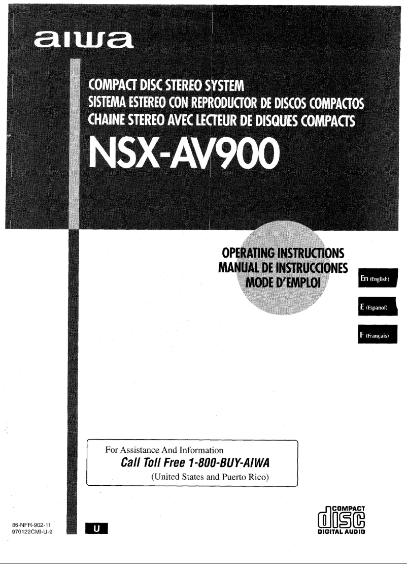 First page image of the manual for NSX-AV900