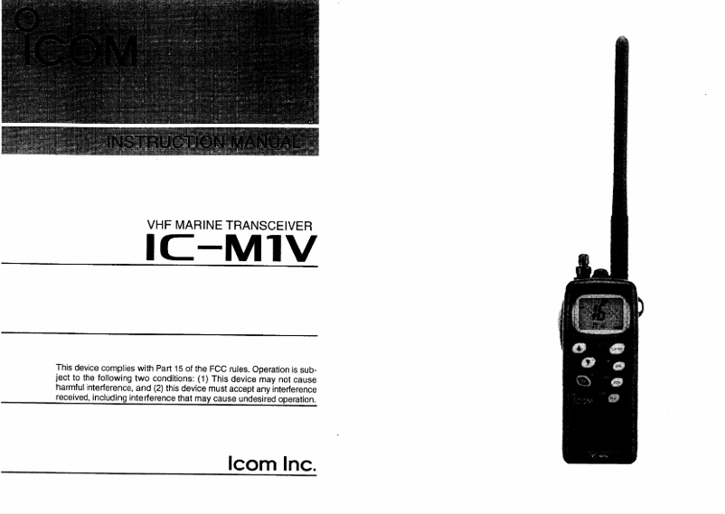 Page n°1 - Manuel utilisateur ICOM IC-M1V