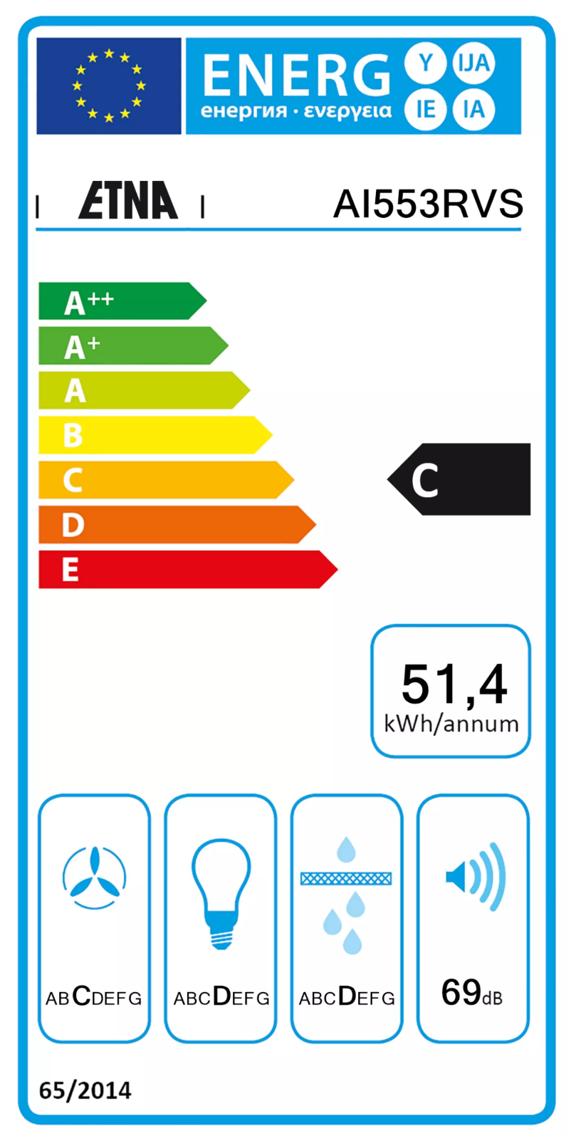 Page n°1 - Label énergétique Etna AI553RVS