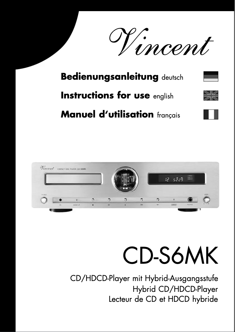 Image de la première page du manuel de l'appareil CD-S6MK