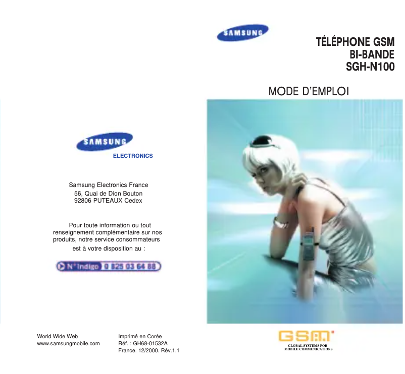 Page 1 de la notice Manuel utilisateur Samsung SGH-N100