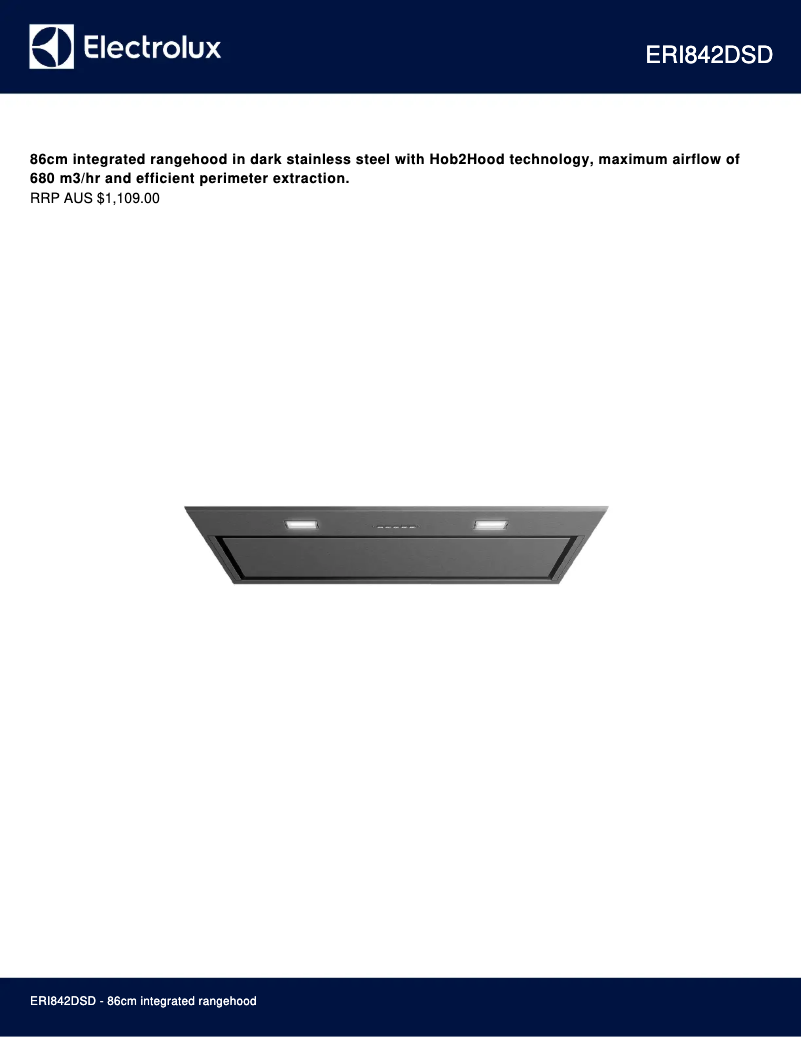 Image de la première page du manuel de l'appareil ERI842DSD