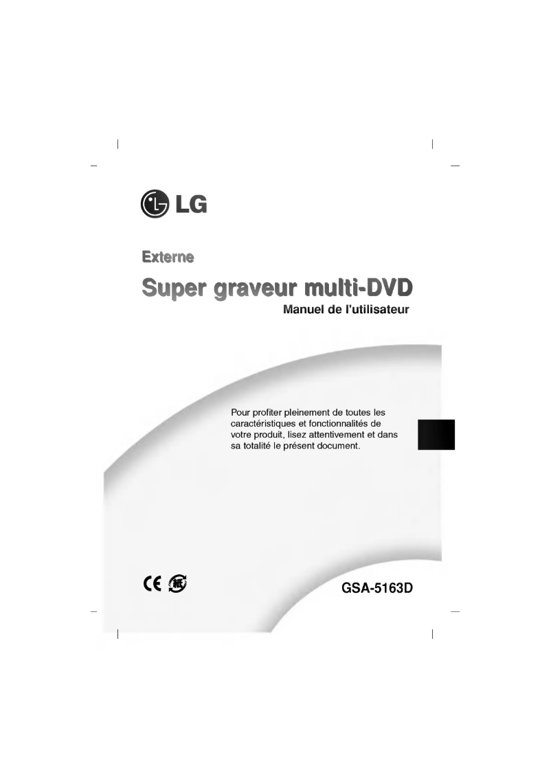 Page 1 de la notice Manuel utilisateur LG GSA-5163D