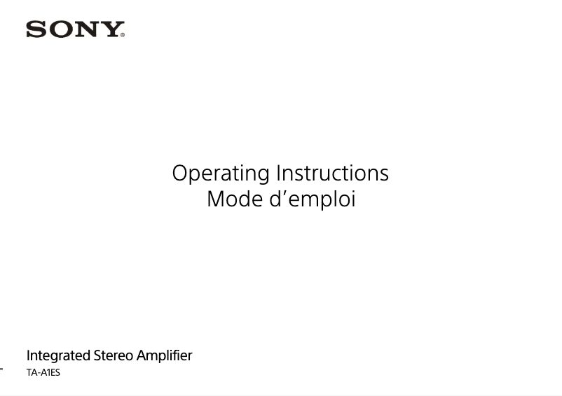 Image de la première page du manuel de l'appareil TA-A1ES