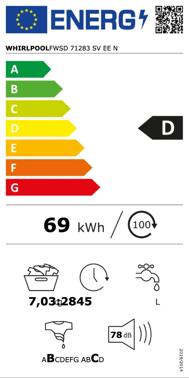 Página 1 del manual Manual de usuario Whirlpool FWSD 71283 SV EE N