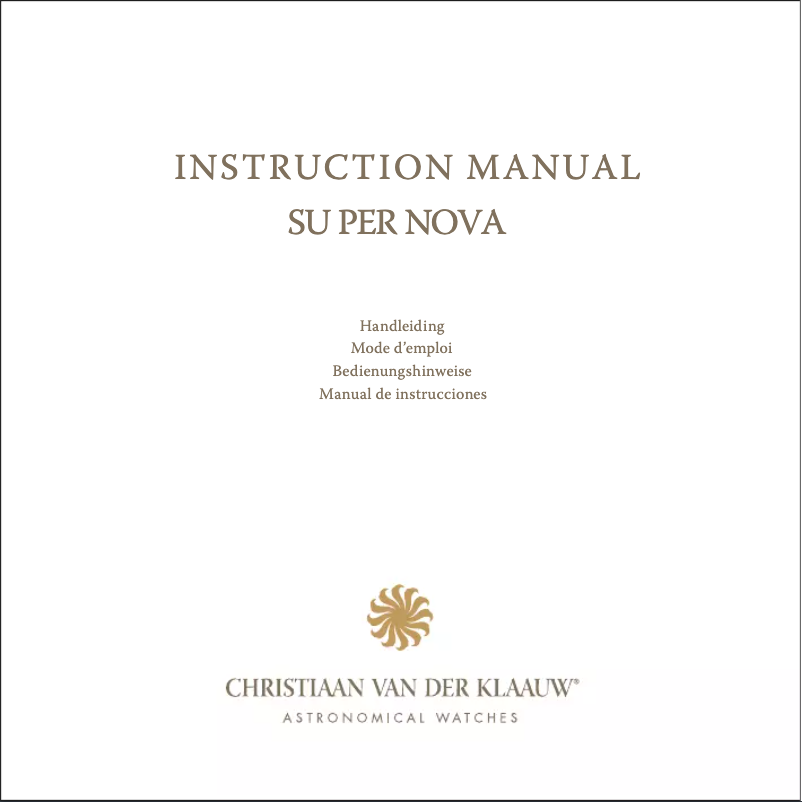 Page 1 of the manual User Manual Christiaan van der Klaauw Supernova CKSN3326