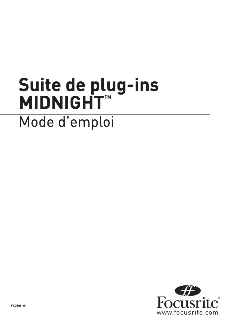 Imagen de la primera página del manual del dispositivo Midnight Plug-In Suite