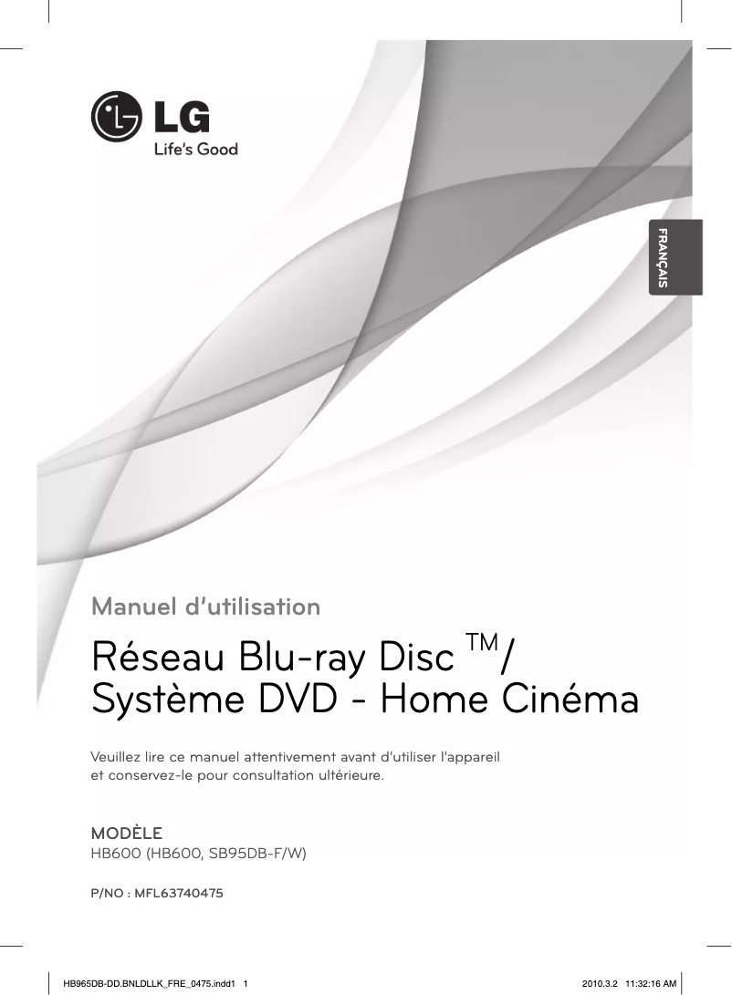 Imagen de la primera página del manual del dispositivo HB600