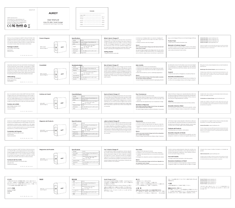 Page 1 de la notice Manuel utilisateur Aukey LT-T9