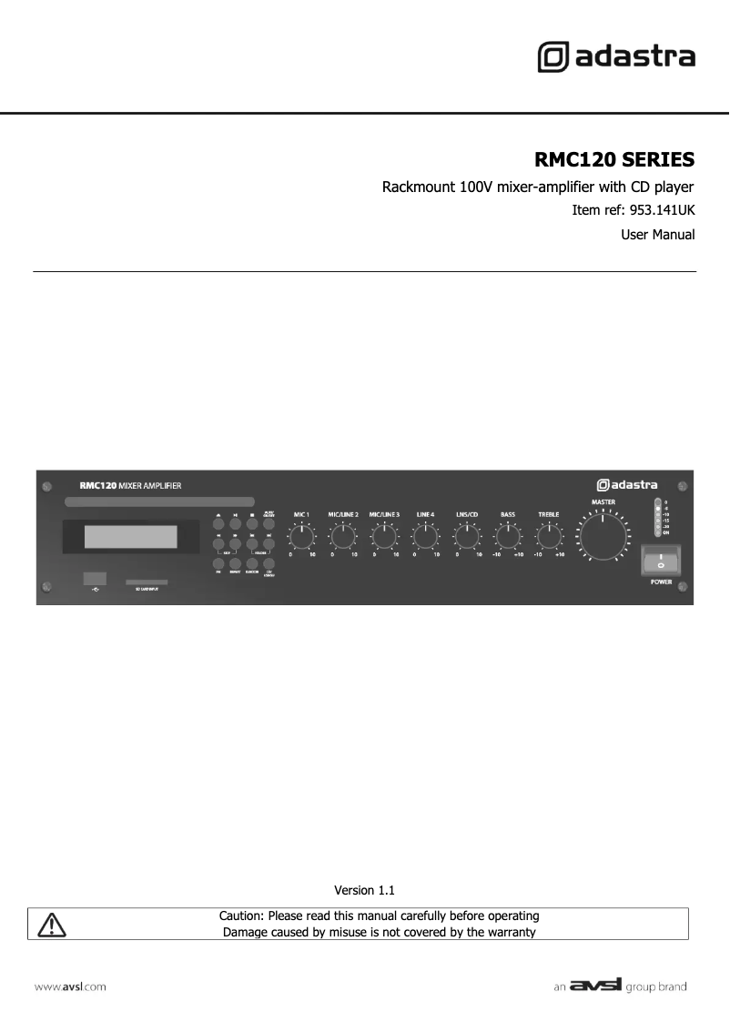 Image de la première page du manuel de l'appareil RMC120