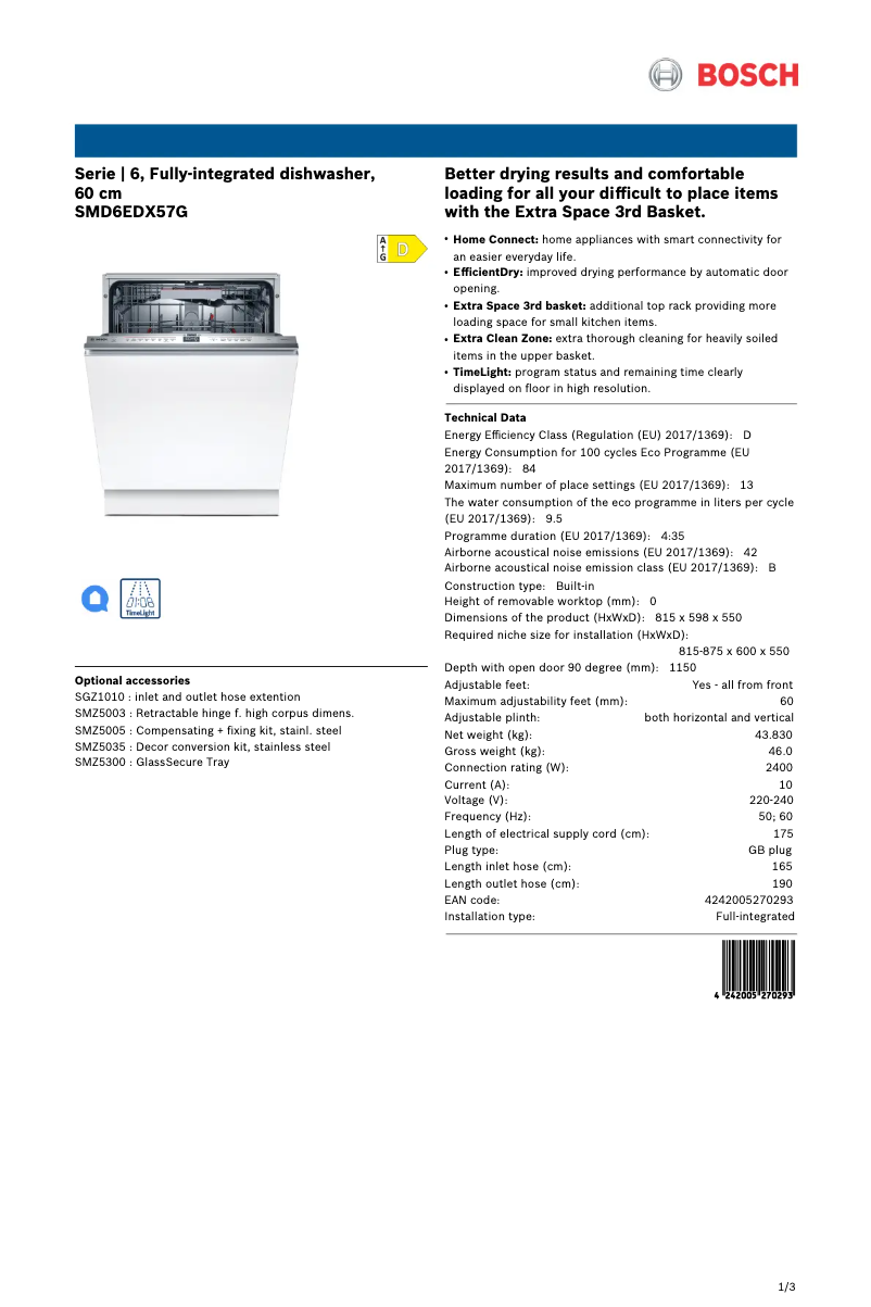 Image de la première page du manuel de l'appareil SMD6EDX57G